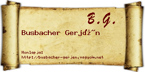 Busbacher Gerjén névjegykártya